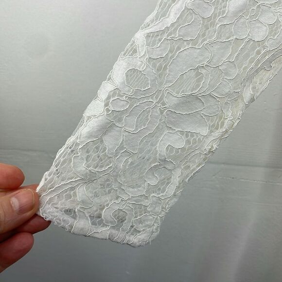 Old Navy Relaxed Lace-Trim Blouse size Small White - Picture 4 of 11